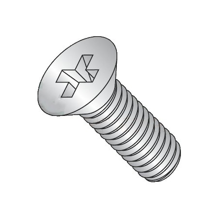 #6-32 X 5/8 In Phillips Flat Machine Screw, Plain 18-8 Stainless Steel, 3000 PK